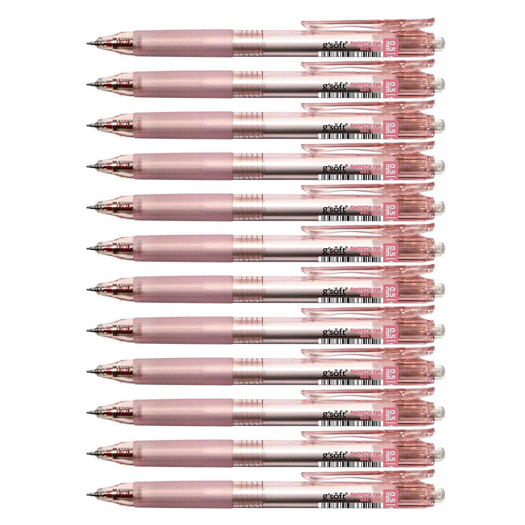 12pcs G'Soft ST5 Gel Ink Pen 0.5mm | Red