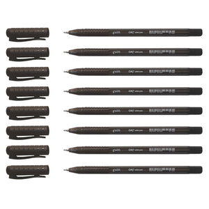 8pcs G'Soft GM7 0.7mm Ballpoint Colour Pen - Black
