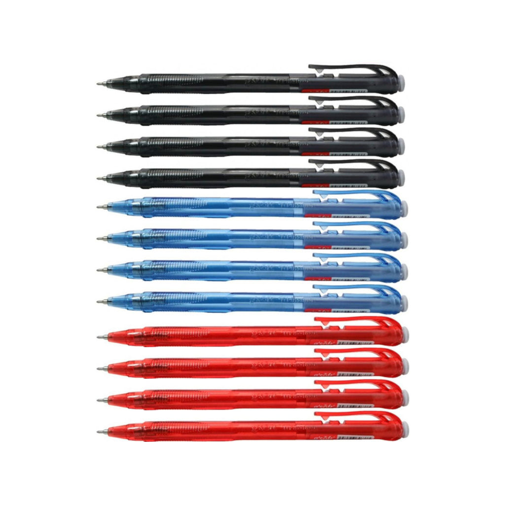 12pcs G'Soft WG5 Writemate Retractable Ball Point Pen 0.5mm | Black Blue Red