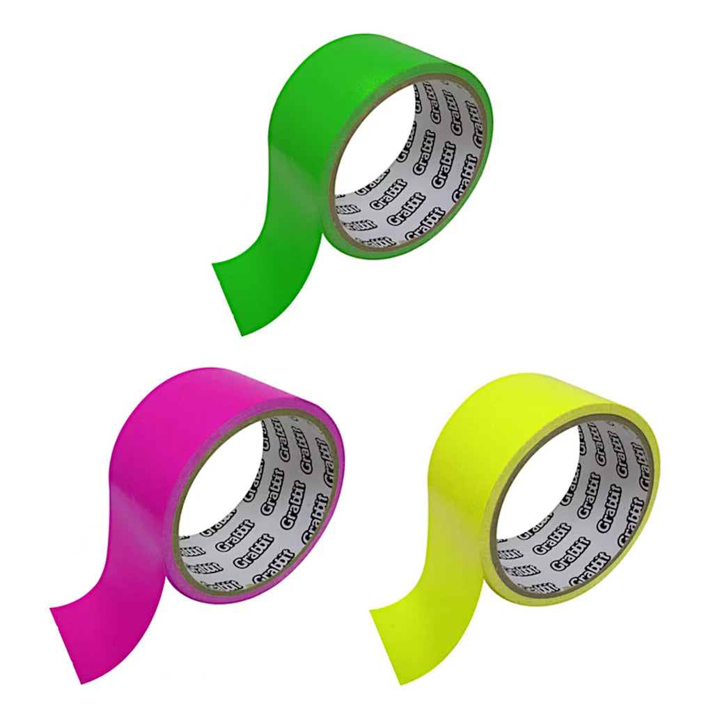Grabbit Fluorescent Cloth Tape 48mm x 4 Yards | Green, Pink, Yellow