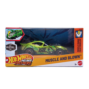 Hot Wheels Pull-Back Speeders | Muscle and Blown - Green (HWH52)