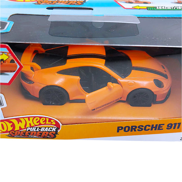 Hot Wheels Pull-Back Speeder Porsche 911 GT3 Toy Car | 1 Station Hub
