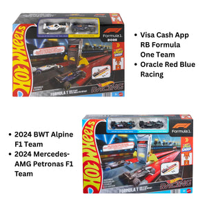 Hot Wheels Racing Formula 1 Grid Start Track Set with 2 Die-Cast Toy Cars