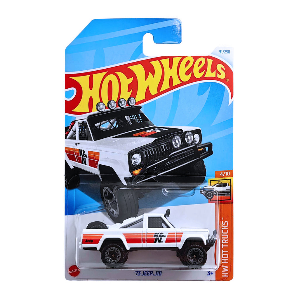 Hot Wheels HW HOT TRUCKS |  '73 Jeep J10 - White.Orange.Red (91/250)