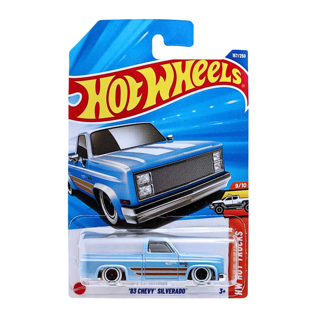Hot Wheels HW HOT TRUCKS | '83 Chevy Silverado - Baby Blue (157/250)