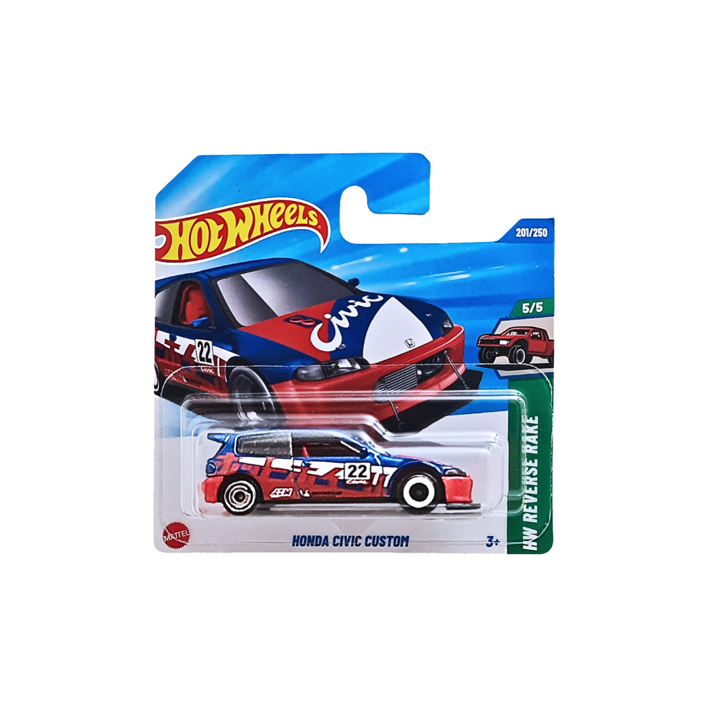 Hot Wheels HW REVERSE RAKE | Honda Civic Custom - Blue.Red (201/250) SHORT CARD