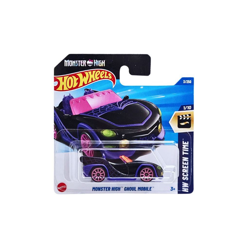 Hot Wheels HW SCREEN TIME | Monster High Ghoul Mobile - Black.Purple (3/250) Short Card