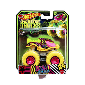 Hot Wheels Monster Trucks Glow in the Dark 1:64 - Bash Zilla - Pink.Yellow