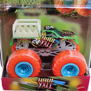 Hot Wheels Monster Trucks Glow in the Dark 1:64 - Haul Y'all - Green.Orange