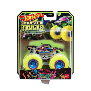 Hot Wheels Monster Trucks Glow in the Dark 1:64 - Podium Crasher - Black.Green
