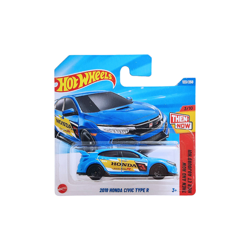 Hot Wheels THEN AND NOW | 2018 HONDA CIVIC TYPE R - Blue (123/250) SHORT CARD