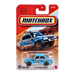 Matchbox '70 Datsun 510 Rally - Blue (51/125)