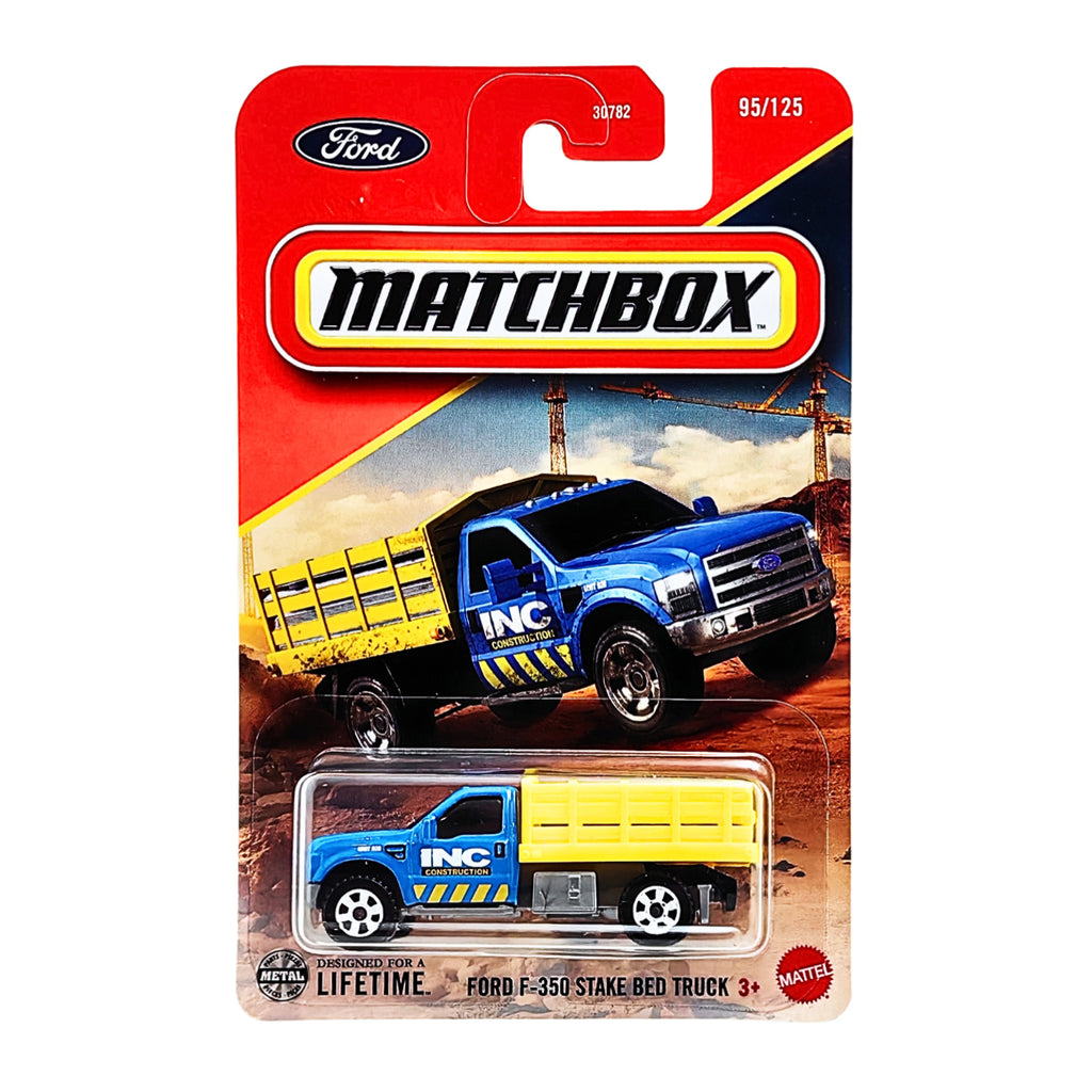 Matchbox Ford F-350 Stake Bed Truck - Blue.Yellow (95/125)