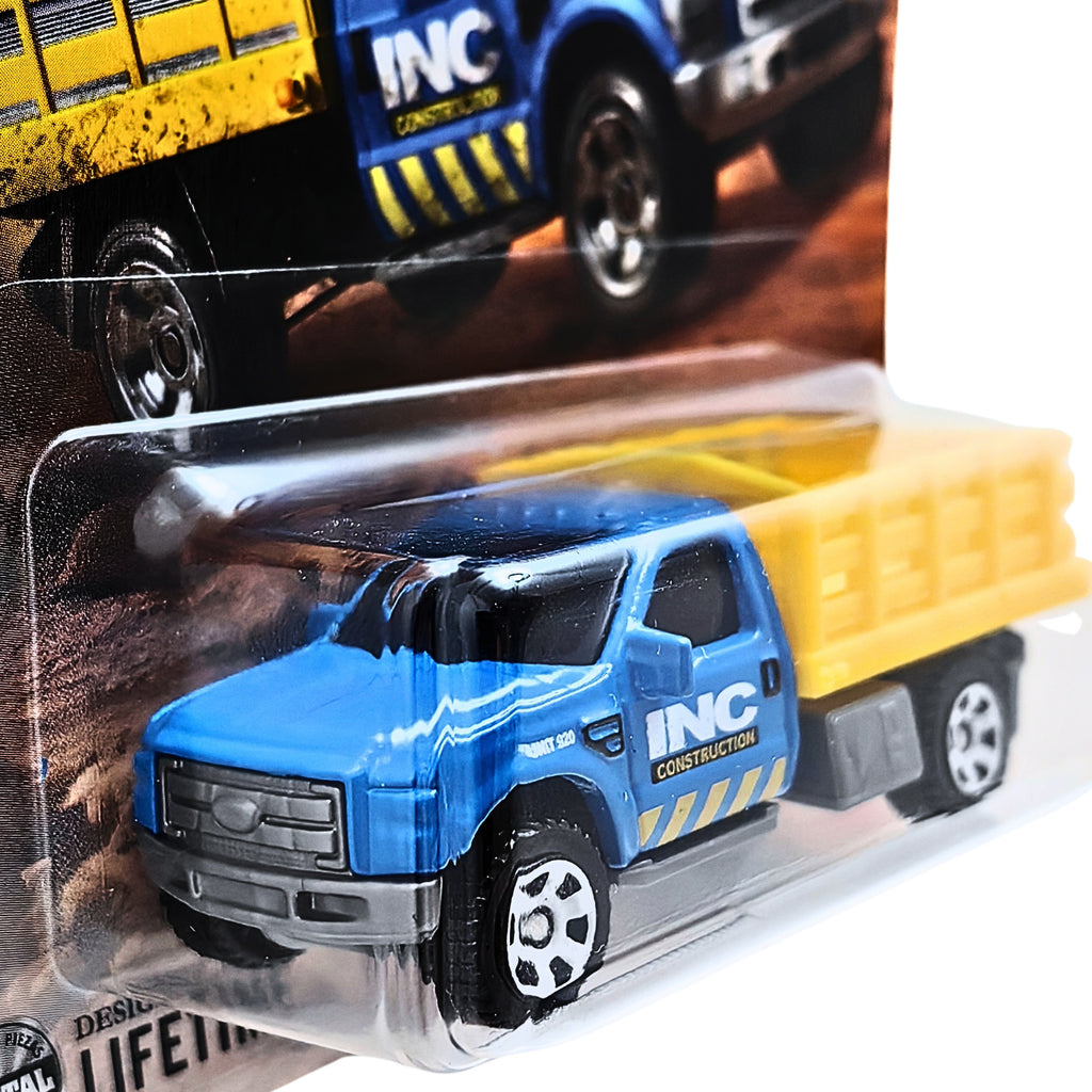 Matchbox Ford F-350 Stake Bed Truck - Blue.Yellow (95/125)