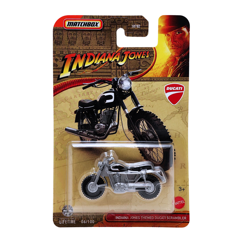 Matchbox Indiana Jones Themed Ducati Scrambler - Silver (06/100)