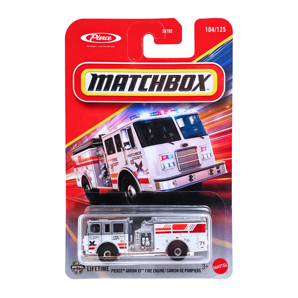 Matchbox Pierce Arrow XT Fire Engine /  Camion De Pompiers | White (104/125)