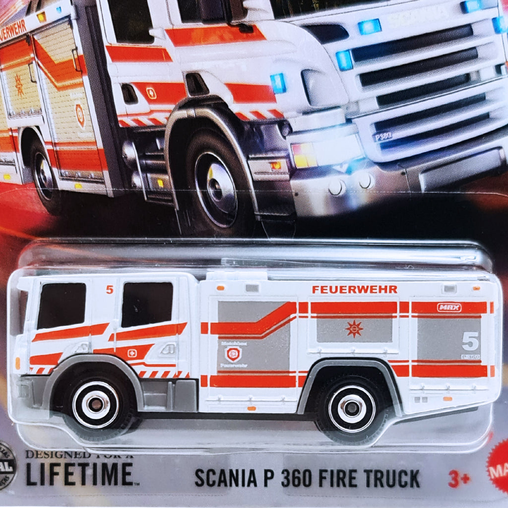 Matchbox Scania P 360 Fire Truck - White (16/125)
