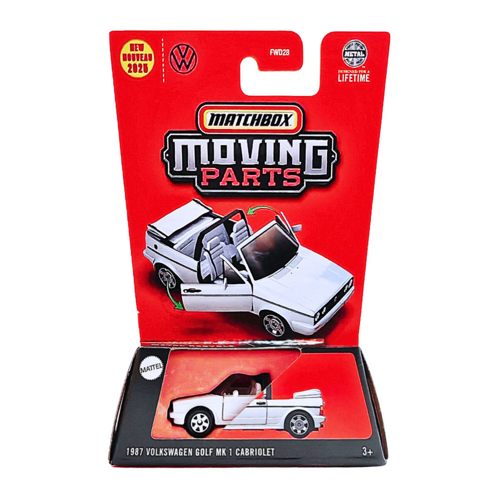 Matchbox MOVING PARTS | 1987 Volkswagen Golf MK1 Cabriolet - White (JBW73)