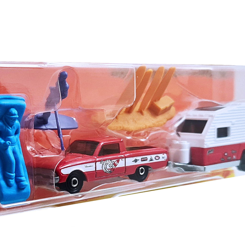 Matchbox Hitch & Haul | MBX Surfing II - '61 Ford Ranchero / MBX Travel Trailer II - Red (HVP33)
