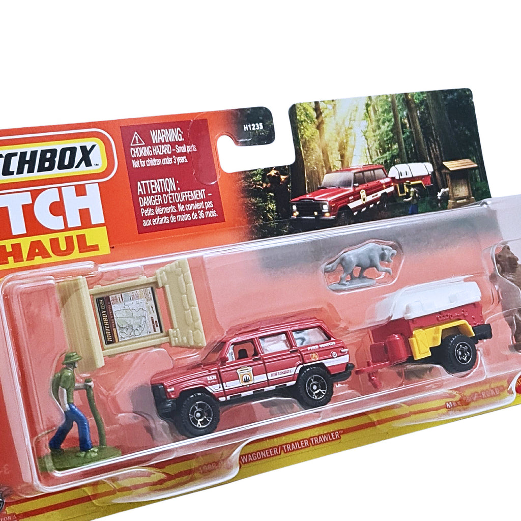 Matchbox Hitch & Haul MBX Off Road - 1988 Jeep Wagoneer / Trailer Trawler