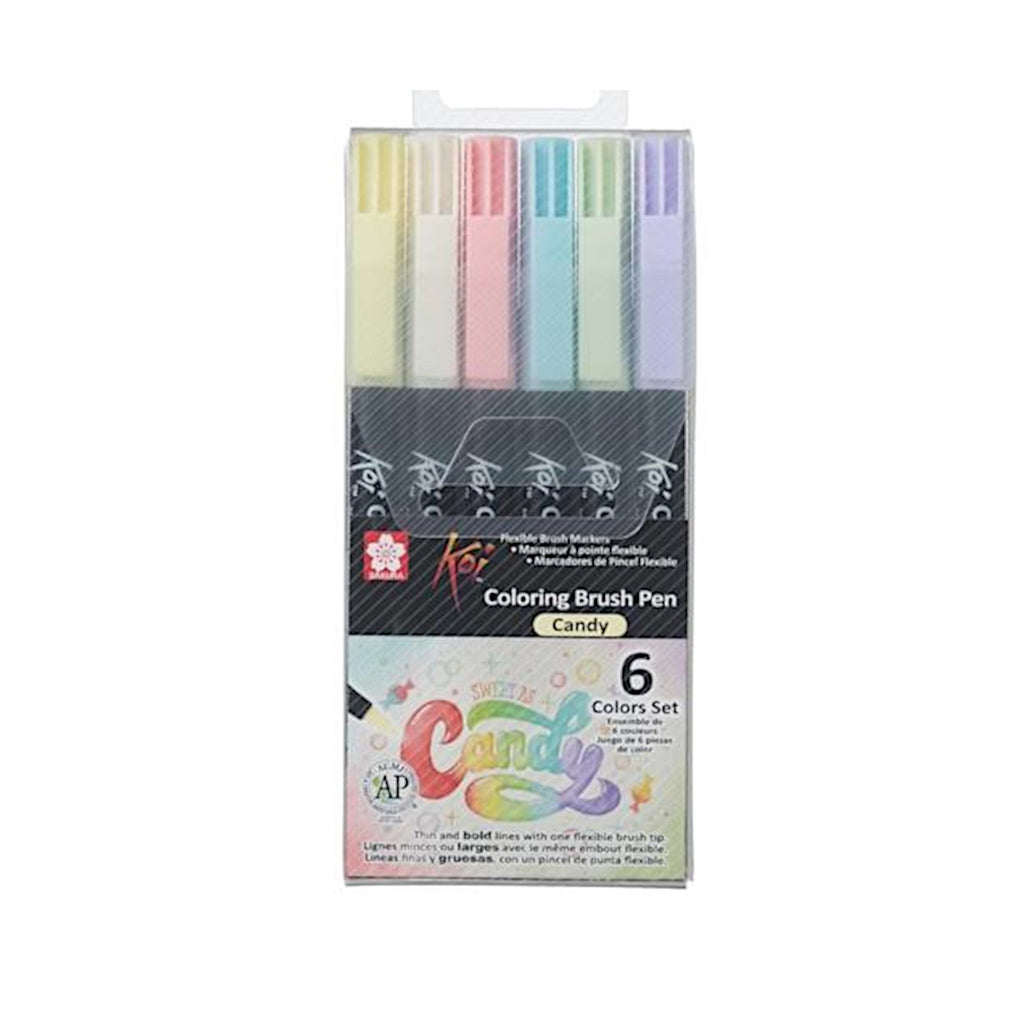 Sakura Koi Colouring Brush Pen - 6 Colour Set | Candy Set