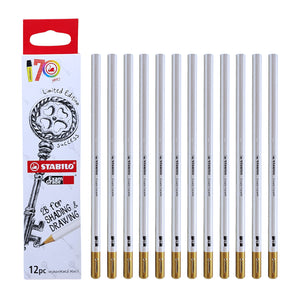 Stabilo Limited Edition Exam Grade 2B Unsharpened Pencils - White.Gold