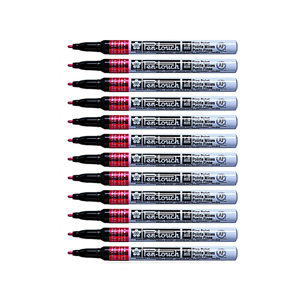 12pcs Sakura Pen-Touch Fine 1.0mm Permanent Marker - Red