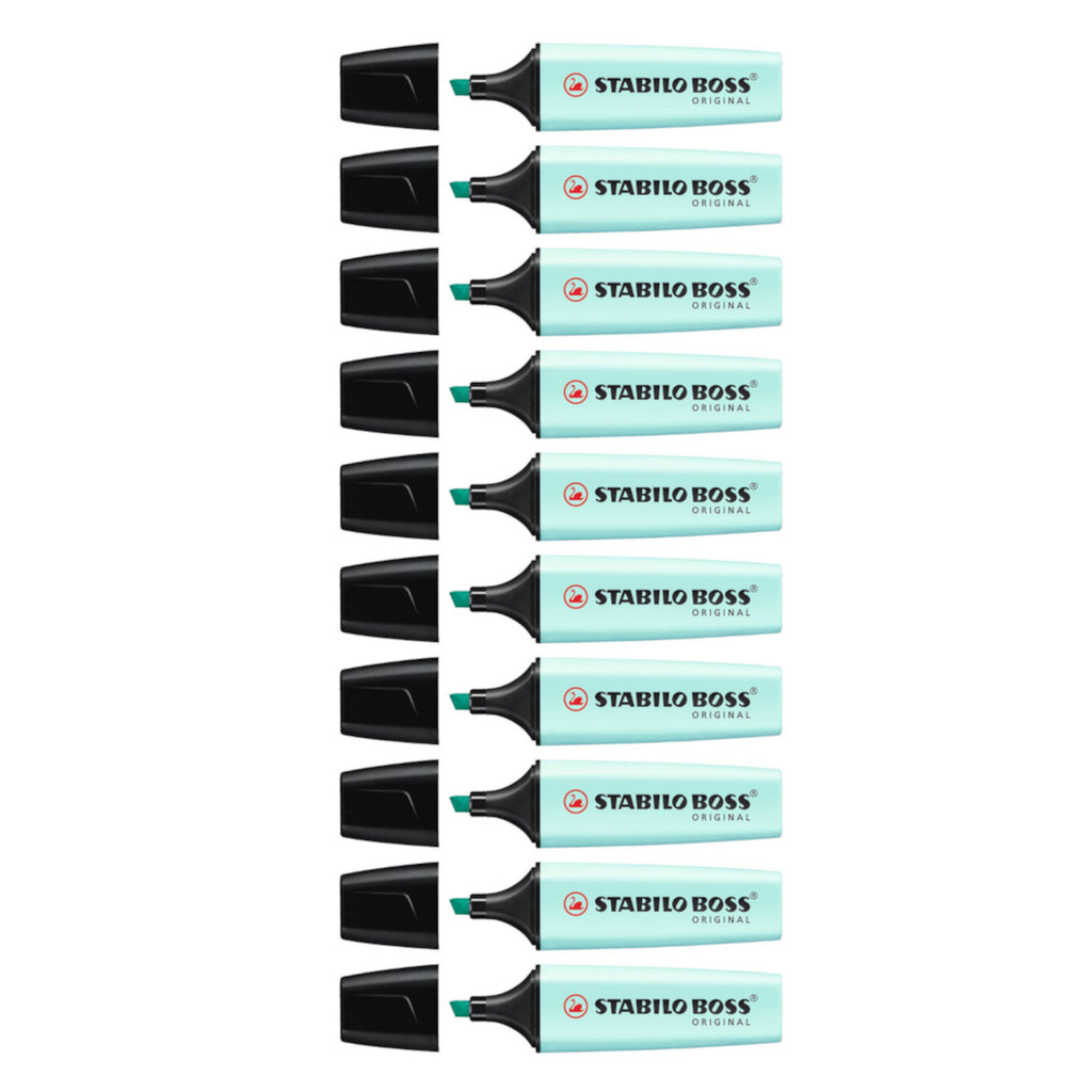 10pcs Stabilo Boss Original Highlighter - Pastel Colour - Touch of Turquoise