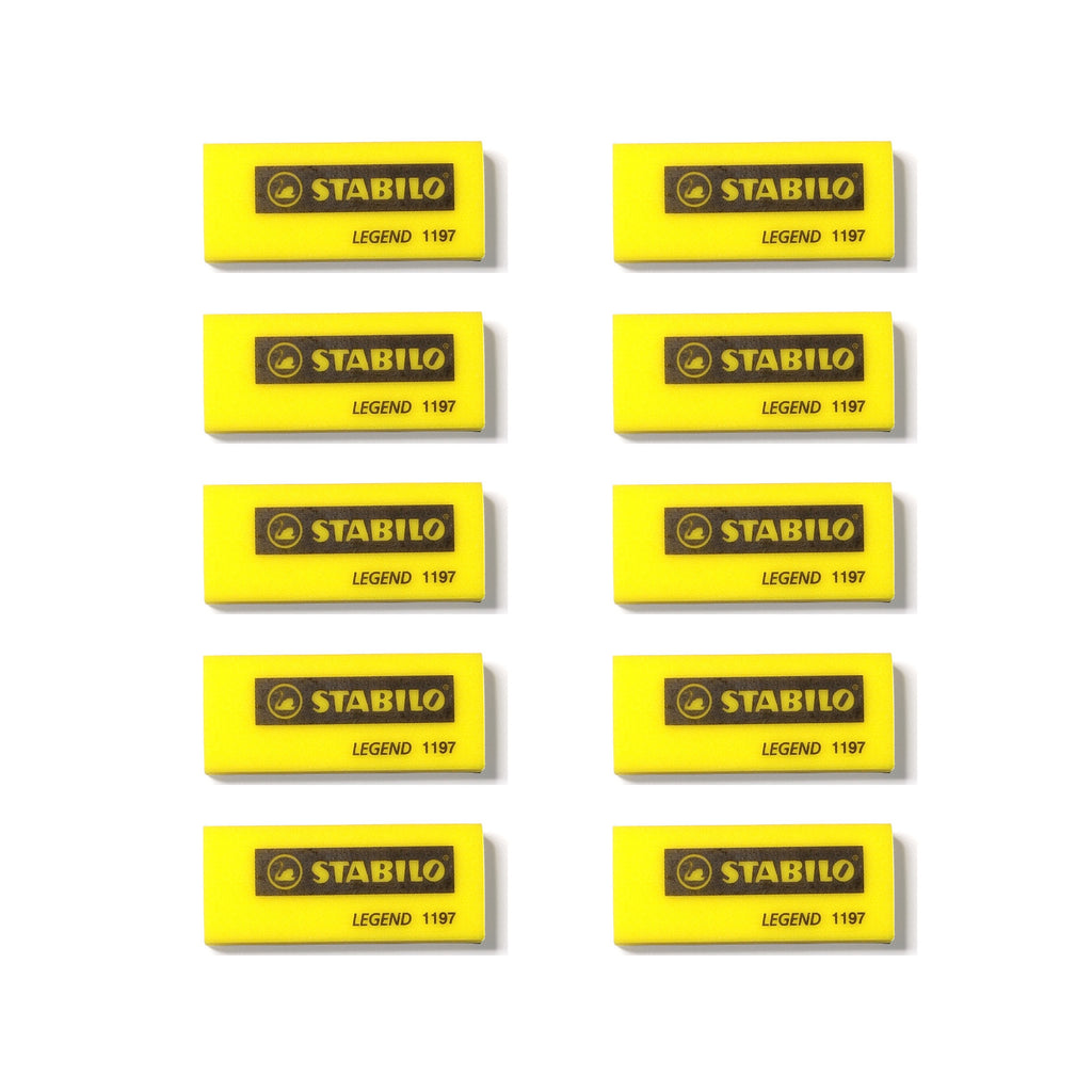 10pcs of Stabilo Legend 1197 Colourful Eraser - Yellow
