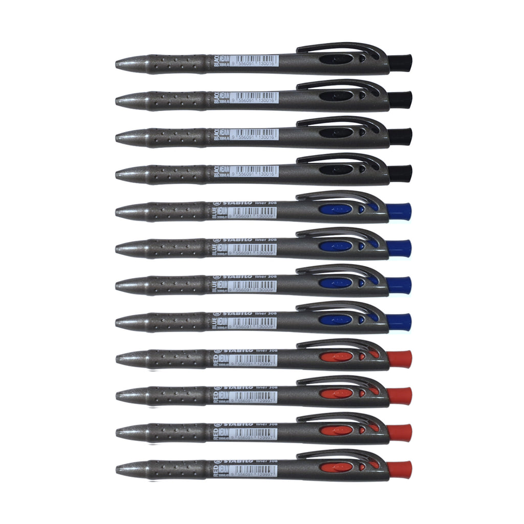12pcs Stabilo Liner 308ML Ballpoint Pen - Medium 0.45mm