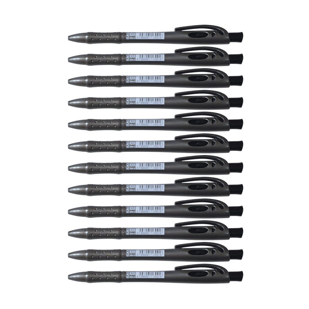 12pcs Stabilo Liner 308ML Ballpoint Pen - Medium 0.45mm - Black