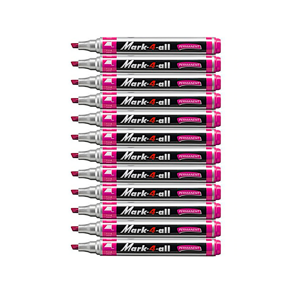 12pcs Stabilo Mark-4-All Permanent Marker - Chisel Tip - Pink