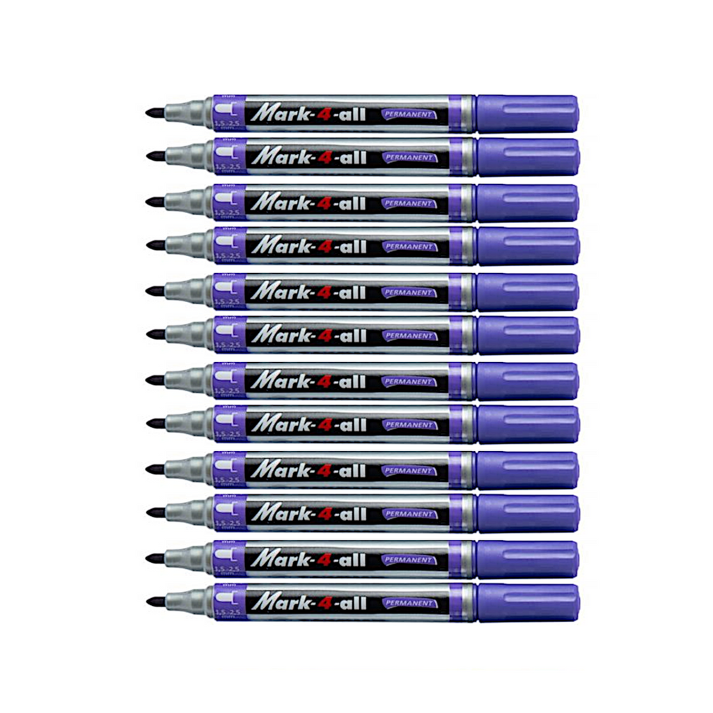 12pcs Stabilo Mark-4-All Permanent Marker - Bullet Tip - Violet/Purple