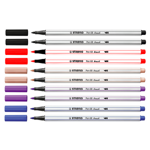 STABILO Pen 68 MAX ARTY - Felt-tip Pen With Thick Chisel Point Case - 18  Colors