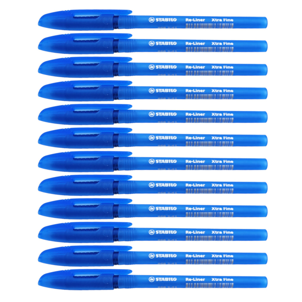 12pcs Stabilo Re-liner 868 0.5mm Semi Gel Ink Pen - Blue