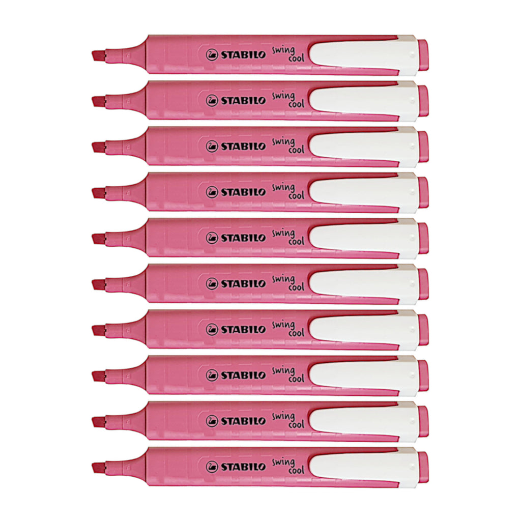 10pcs Stabilo Schwan Swing Cool Pocket Highlighter - Pastel Colour - Cherry Blossom Pink