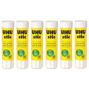 6pcs UHU Stic Glue Stick Non Toxic Adhesive 8g / 21g