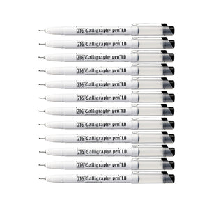 12pcs Zig Kuretake Calligraphy Pen Oblique Tip | 1.0mm