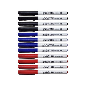 12pcs G'Soft 210 writing pen 0.6mm