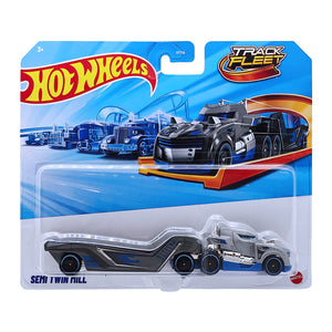 Hot Wheels TRACK FLEET | Semi Twin Mill - Grey.Blue (JKP37)