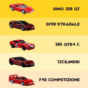 Hot Wheels JLN12 FERRARI - 5 Piece Car Set