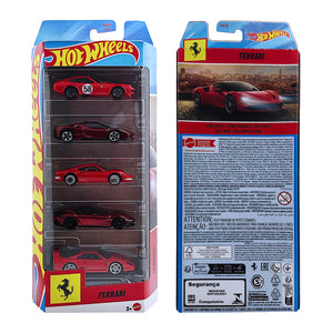 Hot Wheels JLN12 FERRARI - 5 Piece Car Set