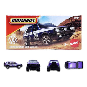 Matchbox DNK70 Power Grab | 1990 Volkswagen Golf Country - Purple (07/34) JPX51