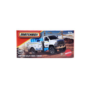 Matchbox DNK70 Power Grab | GMC 3500 Utility Truck - White (05/34) JPX78
