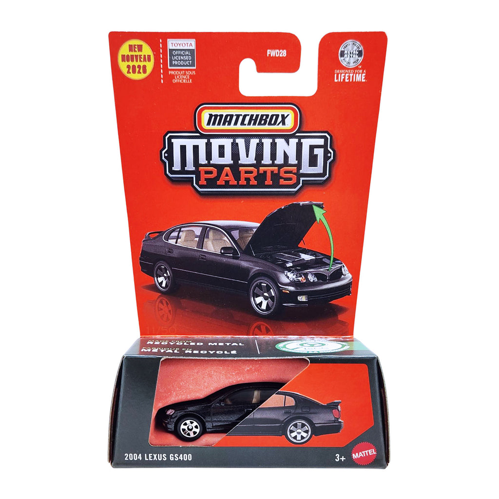 Matchbox Moving Parts 2004 Lexus GS400 | 1:64 Diecast | 1 Station Hub