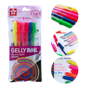 Sakura Gell Roll Moonlight Fluorescent 6 Pens Set