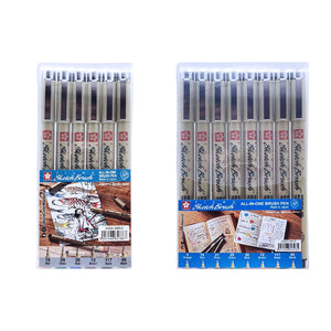 Sakura Pigma Sketch Brush Set | Pack of 6 or8 pens