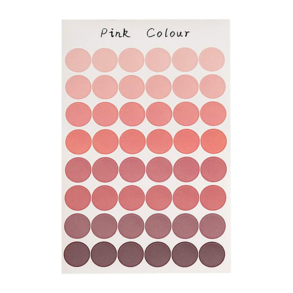Basic Dots Colourful 1.7cm Round Sticker Sheets - Shades of Pink