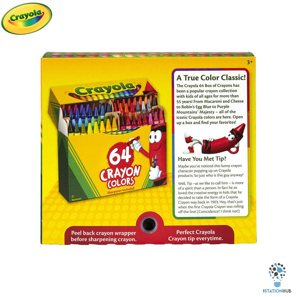 Crayola 64 Colour Crayon + Sharpener