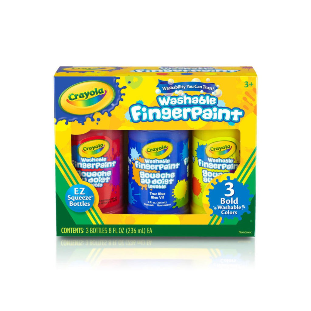 Crayola Washable Fingerpaint | 3 Bottle Primary Colours